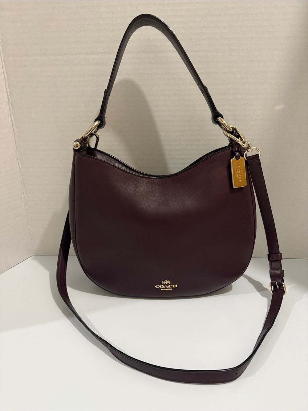 Coach Nomad Hobo Crossbody Bag Oxblood Burgandy Leather Shoulder Bag 54446